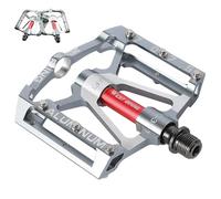ENJOHOS Pedali Per Bicicletta 3 Cuscinetti Sigillati Antiscivolo Cnc Alluminio Pedale Leggero Ampia Piattaforma Piatta Anti-Skid Pedali Per 9/16" Mtb,Bici Da Strada,Bmx,E-Bike 1 Coppia/2 Pezzi,Argento
