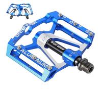 ENJOHOS Pedali Per Bicicletta 3 Cuscinetti Sigillati Antiscivolo Cnc Alluminio Pedale Leggero Ampia Piattaforma Piatta Anti-Skid Pedali Per 9/16" Mtb,Bici Da Strada,Bmx,E-Bike 1 Coppia/2 Pezzi,Blu