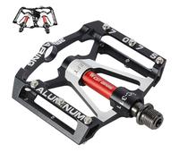 ENJOHOS Pedali Per Bicicletta 3 Cuscinetti Sigillati Antiscivolo Cnc Alluminio Pedale Leggero Ampia Piattaforma Piatta Anti-Skid Pedali Per 9/16" Mtb,Bici Da Strada,Bmx,E-Bike 1 Coppia/2 Pezzi,Nero