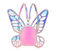 ENJOININ Zaino da donna olografico laser farfalla ali d'angelo casual Daypack borsa a tracolla per ragazze giovani, Laser Rosa, Zaini Daypack