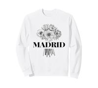 Enjoy Cool Floral Madrid Spain with Flower Bouquet Graphic Felpa