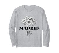 Enjoy Cool Floral Madrid Spain with Flower Bouquet Graphic Maglia a Manica