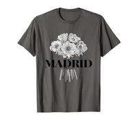 Enjoy Cool Floral Madrid Spain with Flower Bouquet Graphic Maglietta