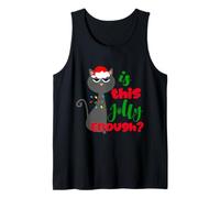 Enjoy Cool Funny Christmas Jolly Cat Novelty Graphic Design Canotta