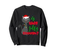 Enjoy Cool Funny Christmas Jolly Cat Novelty Graphic Design Felpa