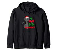 Enjoy Cool Funny Christmas Jolly Cat Novelty Graphic Design Felpa con Cappuccio