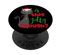 Enjoy Cool Funny Christmas Jolly Cat Novelty Graphic Design PopSockets PopGrip Adesivo