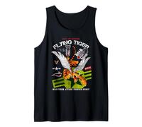 Enjoy Cool Funny Tiger Flying Cartoon, Wild Tiger Graphic Canotta