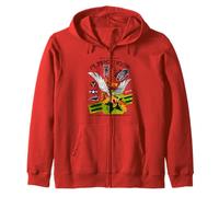 Enjoy Cool Funny Tiger Flying Cartoon, Wild Tiger Graphic Felpa con Cappuccio