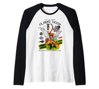 Enjoy Cool Funny Tiger Flying Cartoon, Wild Tiger Graphic Maglia con Maniche Raglan