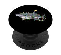Enjoy Cool Funny Wild Shark In Christmas Decorated Tree Fun PopSockets PopGrip Adesivo