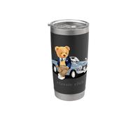 Enjoy Cool Teddy Bear With Classic Car Graphic Designs Fun Bicchiere termico in acciaio inox doppia parete