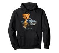 Enjoy Cool Teddy Bear With Classic Car Graphic Designs Fun Felpa con Cappuccio