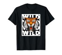 Enjoy Cool Wild Wild Tiger Illustration Graphic Design Style Maglietta