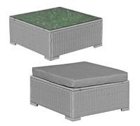 Enjoy Fit® Articoli da giardino liberamente combinabili per mobili da giardino, salottino, set fai da te, in polyrattan a scelta (012 tavolo e sgabello)