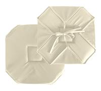 Enjoy Home - Cuscino per sedia con patta - Poliestere - Colore ecrù - Dimensioni: 38 x 38 cm - Quadrato e reversibile - Attacco per tagliatelle - Ideale per una seduta confortevole - Collezione Garden