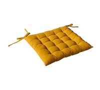 Enjoy Home, Cuscino per sedia trapuntata, cotone certificato Oeko Tex, colore senape, dimensioni: 38 x 38 cm, quadrato e reversibile, attacco per notizie, ideale per una seduta confortevole