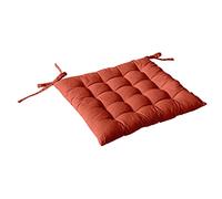 Enjoy Home - Cuscino per sedia trapuntata, in terracotta, quadrato, 38 x 38 cm, 100% cotone certificato Oeko Tex, attacco con lacci, ideale per una seduta comoda, collezione Panama