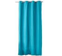 Enjoy Home, Tenda in cotone certificato Oeko Tex con 8 occhielli in metallo cromato, diametro 4 cm, 135 x 240 cm, turchese, collezione Panama, pronta da appendere, lavabile a 30 gradi, per tutte le
