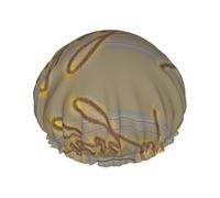 Enjoy Life Cuffia da doccia con testo nero scritto a mano per donne, cuffie da bagno elastiche e riutilizzabili, cuffia da doccia a doppio strato impermeabile, cuffie da doccia da bagno