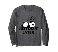 Enjoy Panda Cartoon, Cool Sarcastic Baby Lazy Panda Sleeping Maglia a Manica