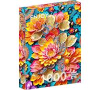ENJOY Puzzle Decorazione per ninfee orientali, illustrazione stravagante, puzzle da 1000 pezzi, per adulti, finitura opaca, morbida al tatto, facile da montare, vestibilità aderente, colori vivaci