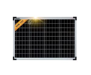 enjoy solar® Modulo Solare Monocristallino 50W 12V, PERC 9BB - Ideale per camper, impianti da balcone, casette da giardino, barche