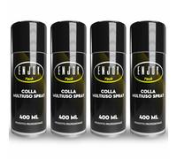 ENJOY TECH - Colla Extraforte Spray 4x400ML | Per Tessuti, Plastica, Legno, Auto e Metalli | Applicazione Permanente | Resistente a Intemperie e Calore | Made in Italy