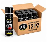 ENJOY TECH Pulitore Freni Spray 12 x 500 ml - (6000 ml) - Detergente Sgrassante Professionale per Freni e Componenti Meccanici - Evaporazione Rapida, Senza Residui - Uso Officina