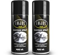 ENJOY TECH - Silicone Spray Lubrificante Professionale, Protezione Anticorrosione e Impermeabile, Riduce l'Atrito e Asciuga Rapidamente, Compatibile con Vari Materiali, 2x400 ml, Made in Italy