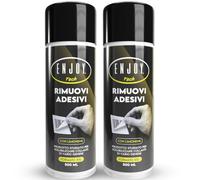 ENJOY TECH - Spray Rimuovi Etichette 2x500ml | Rimuove Adesivi, Residui di Colla e Silicone da Vetro, Plastica, Metallo e Legno | Sicuro su Superfici, Non Lascia Aloni | Professionale Made in Italy
