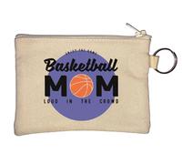 Enjoy The Game - Portamonete con portachiavi a forma di mamma e pallacanestro, colore: Beige