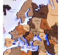 Enjoy The Wood Mappa del Mondo in Legno 3D con LED 3.0 - Arte Murale Decorativa Moderna per la Casa - Regali con Illuminazione a LED per l'Arredamento della Casa (Multicolor)