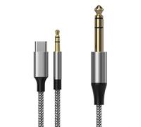 ENJOY-UNIQUE Cavo Audio Stereo da USB C a Jack 6,35 mm 1/4 Pollici 2M, Cavo Aux TRS da 3,5 mm a 6,35mm per Chitarra, Cuffie, Mixer, Amplificatori, Altoparlanti, ecc