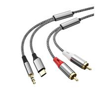 ENJOY-UNIQUE Cavo RCA da 2,3 m, cavo audio stereo da USB C a 2 RCA, connettore RCA a jack da 3,5 mm, compatibile con iPhone 15/16, MacBook, Galaxy, amplificatore, altoparlante, autoradio