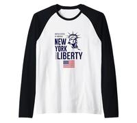 Enjoy Wear Cool NYC New York City Statue of Liberty Graphic Maglia con Maniche Raglan