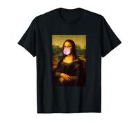 Enjoy Wear Sarcastic French Mona Lisa Chewing Bubble Gum Fun Maglietta