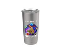 Enjoy Your Life Slowly Turtle Sloth Funny Sloths Turtles Bicchiere termico in acciaio inox doppia parete