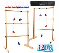 Enjoyard Set di palle da scaletta con 2 scale, 6 bolas e tabellone segnapunti da gioco per prato, scala da lancio per esterni, set da gioco in legno