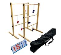Enjoyard Set di palle da scaletta con 2 scale, 6 bolas e tabellone segnapunti da gioco per prato, scala da lancio per esterni, set da gioco in legno
