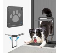 Enjoying Porta Zanzariera Per Cane, 31 x 36 cm Porta Passaggio, Facile da Installare Chiusura Magnetica Porta per Cani di Medie e Grandi, Bloccabile Zanzariera per Animale Domestico, Nero
