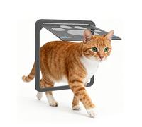 Enjoying Porta Zanzariera Per Gatti, 20 × 26 cm Porta Passaggio, Facile da Installare Chiusura Magnetica Gattaiola per Gatti Cani Piccoli, Bloccabile Zanzariera per Animale Domestico, Nero