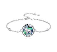 enjoylifecreative Bracciale da donna con 12 segni zodiacali, in argento sterling 925, oroscopo abalone, con ciondolo a conchiglia, astrologia, compleanno, regalo per donne e ragazze, Argento sterling