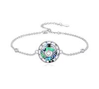 enjoylifecreative Bracciale da donna con 12 segni zodiacali, in argento sterling 925, oroscopo abalone, con ciondolo a conchiglia, astrologia, compleanno, regalo per donne e ragazze, Argento sterling