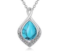 enjoylifecreative Collana da donna con nodo celtico, in argento Sterling 925, con simbolo dell'infinito, pietra portafortuna, gioiello celtico, regalo per donne e ragazze, Argento sterling, Nessuna