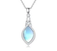 enjoylifecreative Collana da donna con nodo celtico, in argento Sterling 925, con simbolo dell'infinito, pietra portafortuna, gioiello celtico, regalo per donne e ragazze, Argento sterling, Nessuna