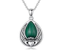 enjoylifecreative Collana da donna con nodo celtico, in argento Sterling 925, con simbolo dell'infinito, pietra portafortuna, gioiello celtico, regalo per donne e ragazze, Argento sterling, Nessuna