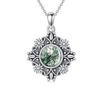 enjoylifecreative Collana da donna con nodo celtico, in argento Sterling 925, con simbolo dell'infinito, pietra portafortuna, gioiello celtico, regalo per donne e ragazze, Argento sterling, Nessuna