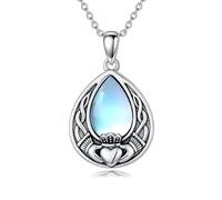 enjoylifecreative Collana da donna con nodo celtico, in argento Sterling 925, con simbolo dell'infinito, pietra portafortuna, gioiello celtico, regalo per donne e ragazze, Argento sterling, Nessuna