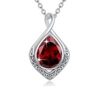 enjoylifecreative Collana da donna con nodo celtico, in argento Sterling 925, con simbolo dell'infinito, pietra portafortuna, gioiello celtico, regalo per donne e ragazze, Argento sterling, Nessuna